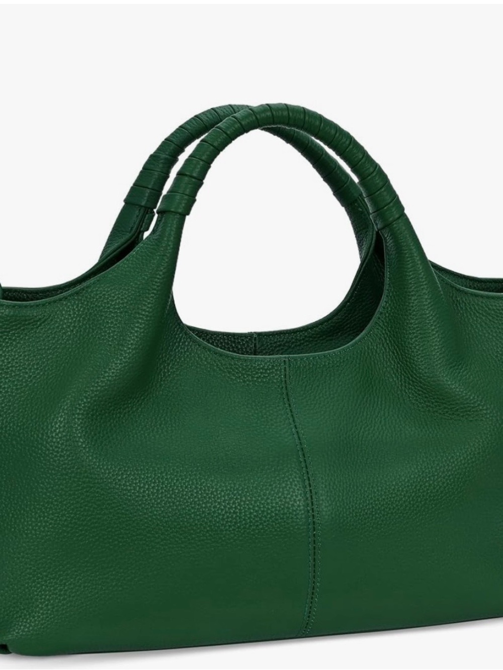 Iswee Green Genuine Leather Satchel Handbag, Shoulder bag or crossbody, NWOT - Picture 11 of 15